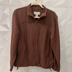 Orvis Womens Brown Zip Up Jacket Size Small Excellent Condition Vintage